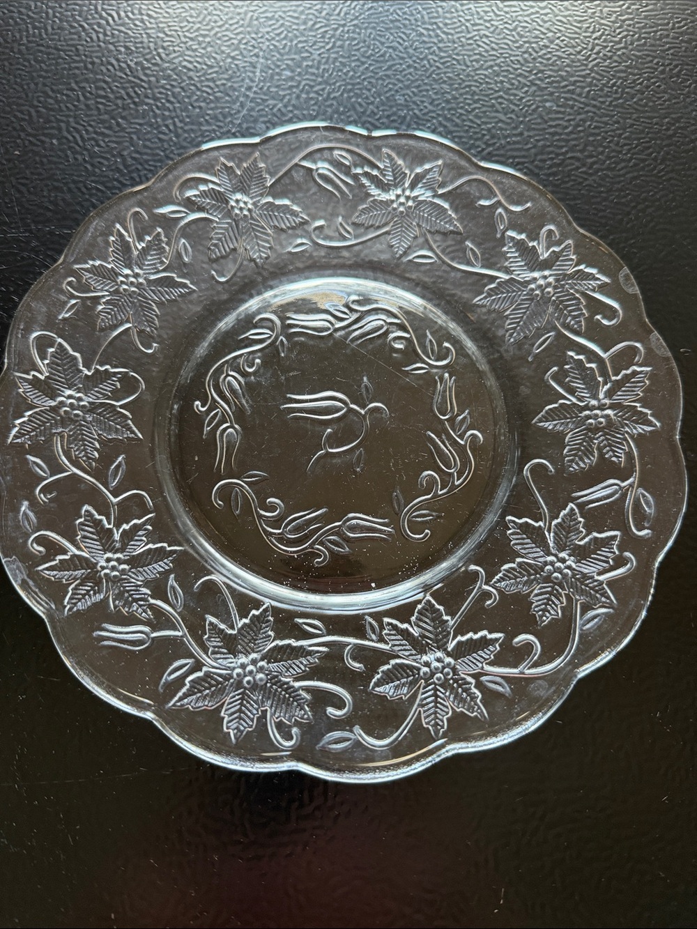 Princess House 8 inch Luncheon Floral Glass Plate set of 4
